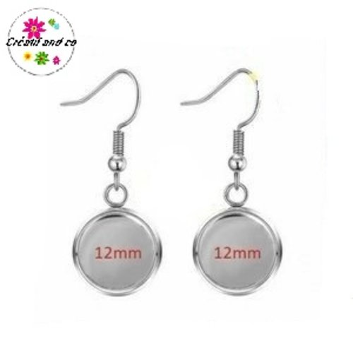 X10 supports boucles d'oreilles acier inoxydable pour cabochon 12mm