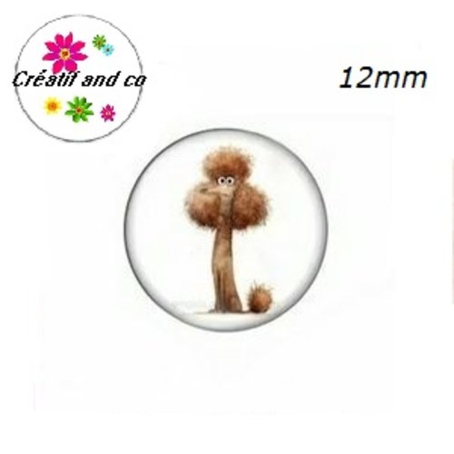 X2 cabochons chien frisé 12mm
