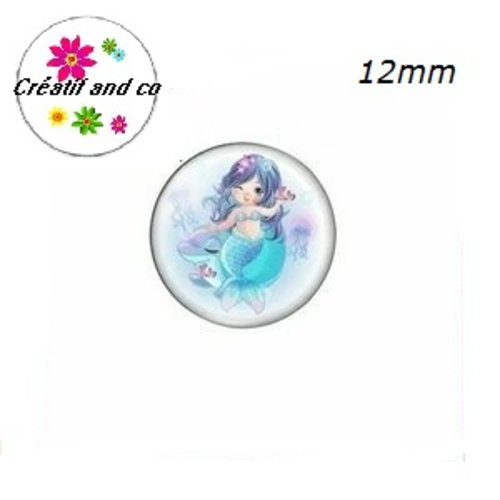 X2 cabochons petite sirène 12mm