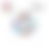 X2 cabochons oiseau fond blanc 16mm