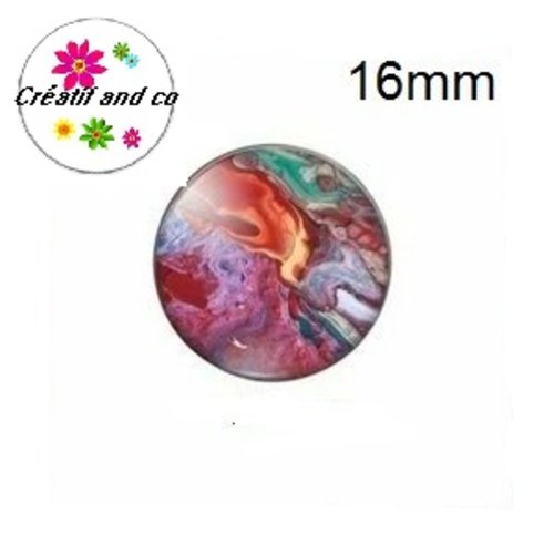 X2 cabochons cratère coloré 16mm