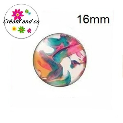 X2 cabochons cratère coloré 16mm
