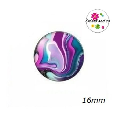 X2 cabochons cratère coloré 16mm
