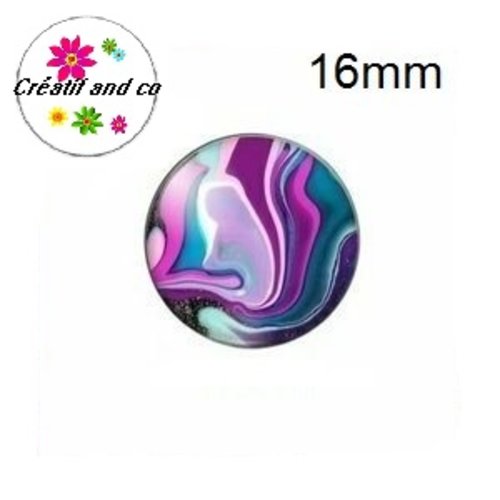 X2 cabochons cratère coloré 16mm