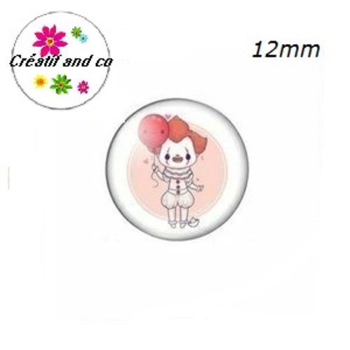 X2 cabochons clown 12mm