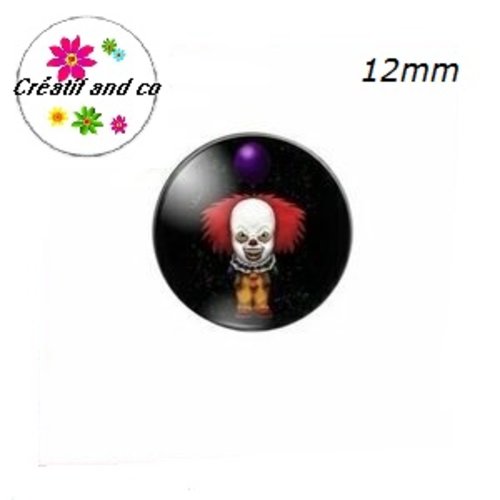 X2 cabochons clown 12mm