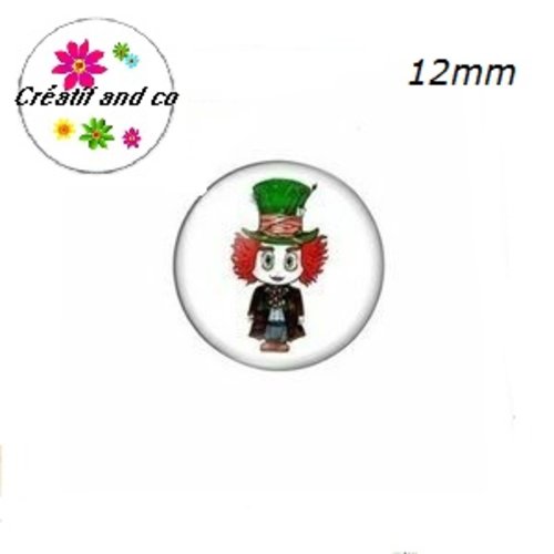 X2 cabochons clown 12mm
