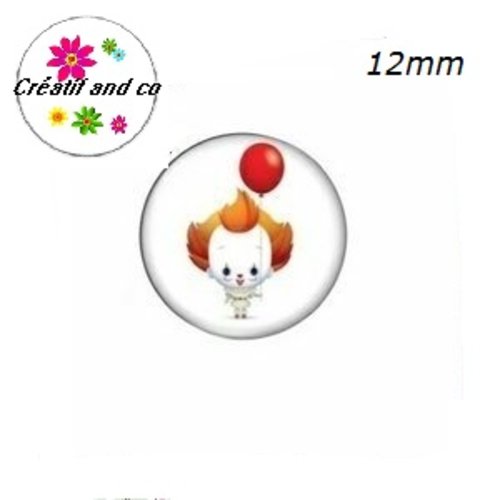 X2 cabochons clown 12mm