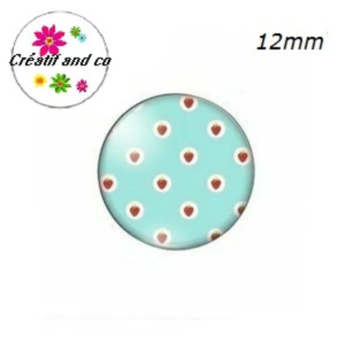 X2 cabochons nuée de fraises 12mm