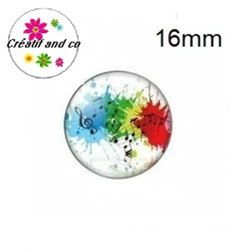 X2 cabochons note de musique 16mm