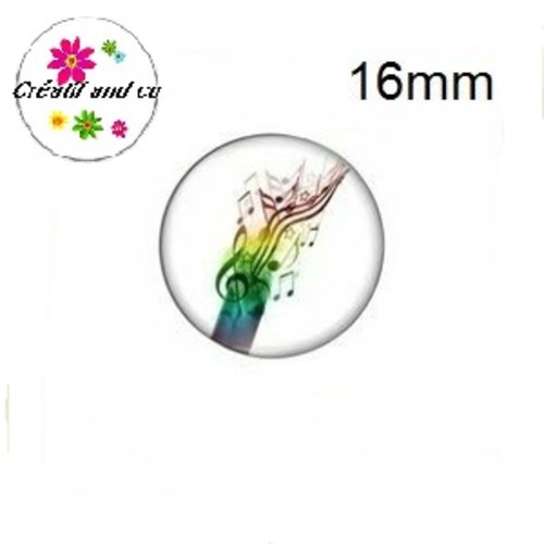 X2 cabochons note de musique 16mm