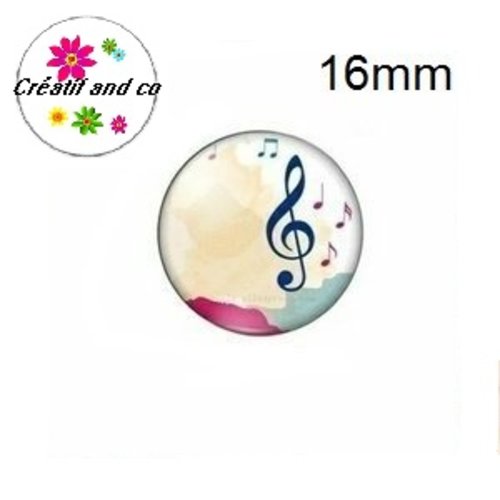 X2 cabochons note de musique 16mm