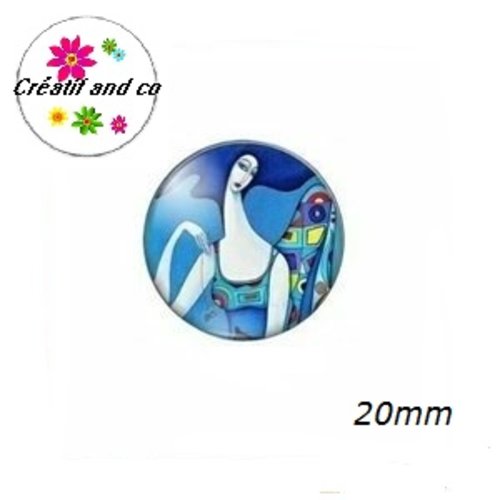 Cabochon visage femme abstrait 20mm