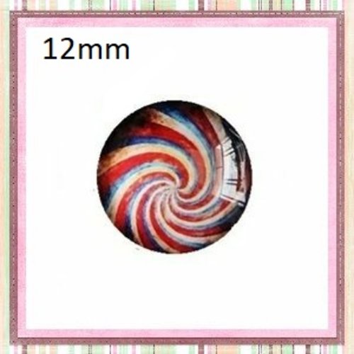 X2 cabochons tourbillon de couleur  12mm