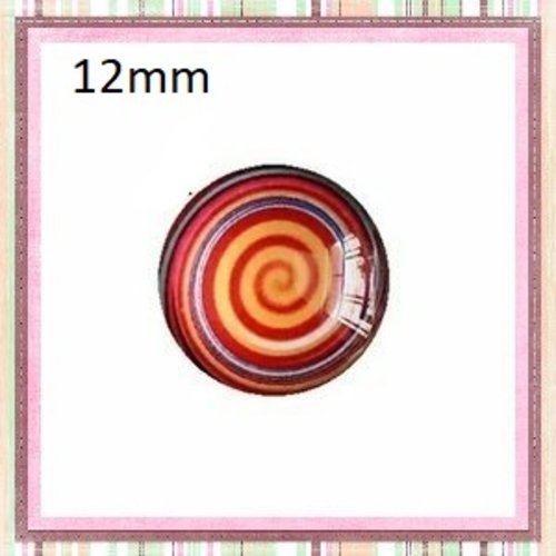 X2 cabochons tourbillon de couleur  12mm