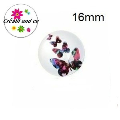 X2 cabochons quatuor de papillons 16mm