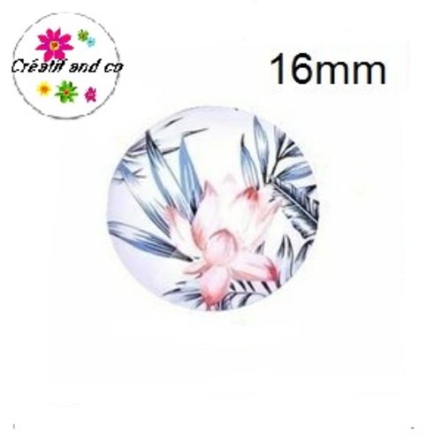 X2 cabochons fleuris 16mm