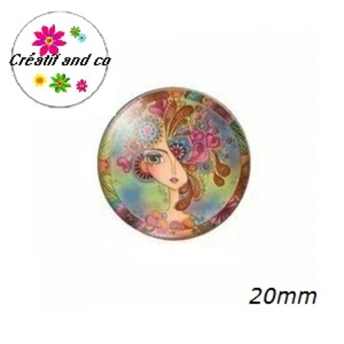 Cabochon visage femme 20mm