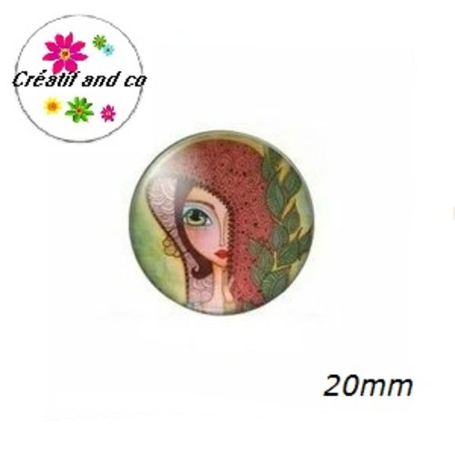 Cabochon visage femme 20mm