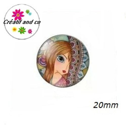 Cabochon visage femme 20mm