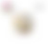 X2 cabochons pissenlit noir fond beige 12mm