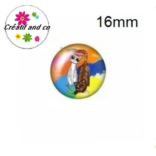 X2 cabochons chat 16mm
