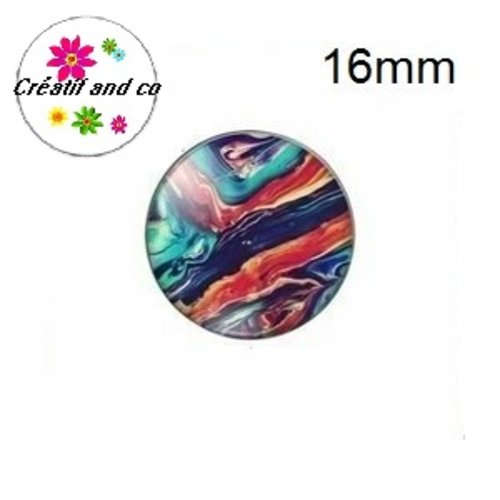 X2 cabochons cratère coloré 16mm