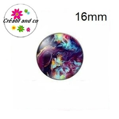 X2 cabochons cratère coloré 16mm
