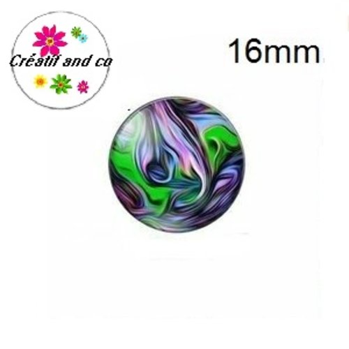 X2 cabochons cratère coloré 16mm