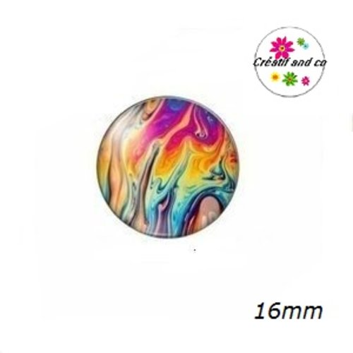 X2 cabochons cratère coloré 16mm