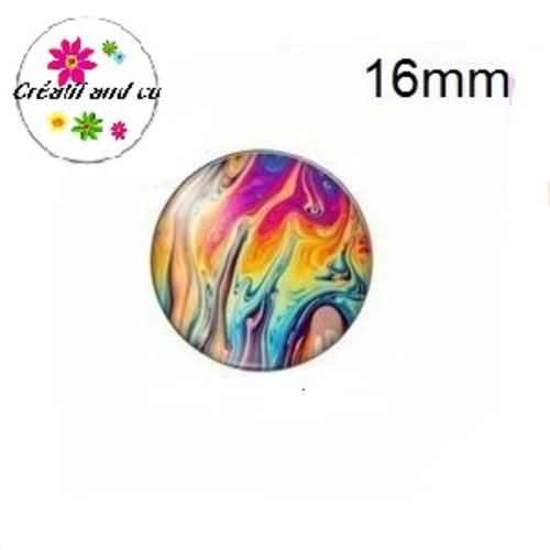 X2 cabochons cratère coloré 16mm