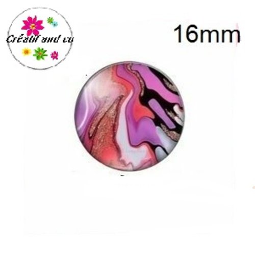 X2 cabochons cratère coloré 16mm