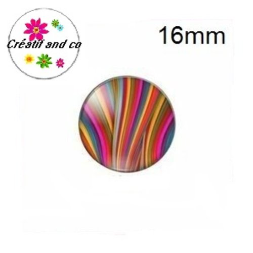 X2 cabochons colorés 16mm