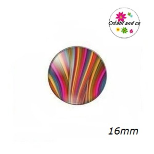 X2 cabochons colorés 16mm