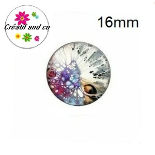 X2 cabochons  peinture huile couleur 16mm