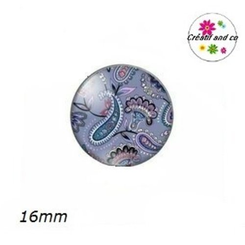 X2 cabochons ton bleu 16mm