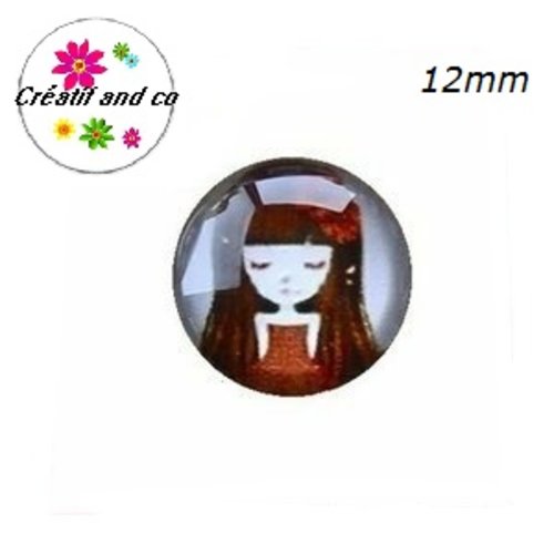X2 cabochons petite fille 12mm
