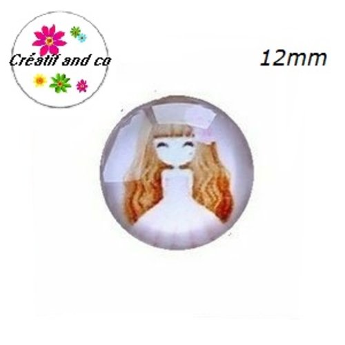 X2 cabochons petite fille 12mm