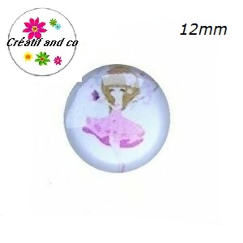 X2 cabochons petite fille 12mm