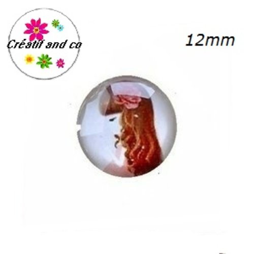 X2 cabochons petite fille 12mm