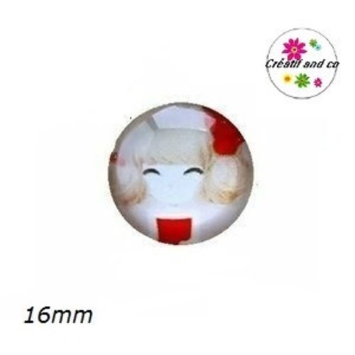 X2 cabochons fille 16mm