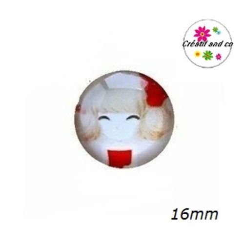 X2 cabochons fille 16mm