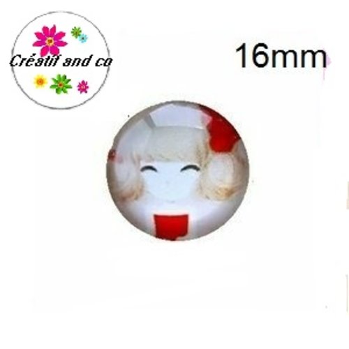 X2 cabochons fille 16mm