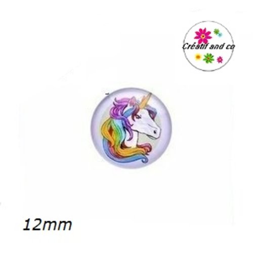 X2 cabochons licorne 12mm