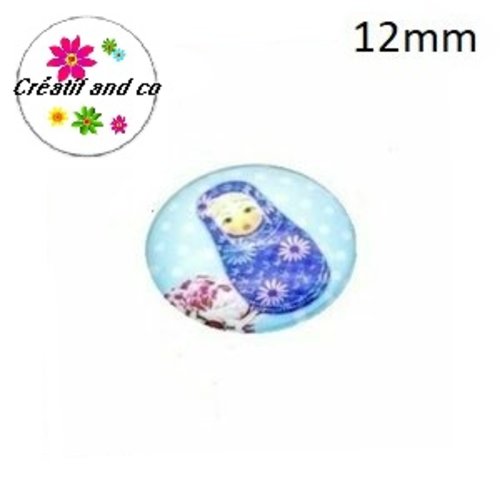 X2 cabochons matriochka 12mm