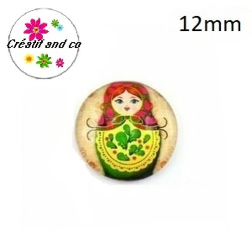 X2 cabochons matriochka 12mm
