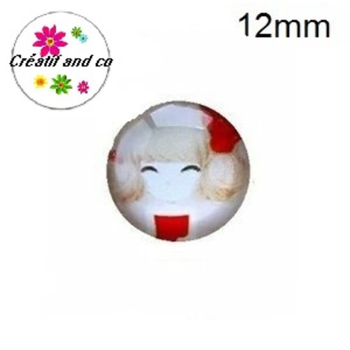 X2 cabochons petite fille 12mm