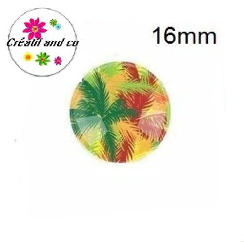 Cabochon feuille tropicale 16mm