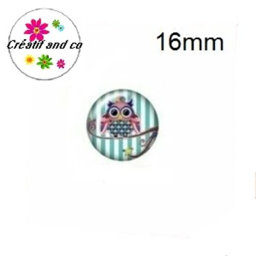 X2 cabochons  hibou 16mm