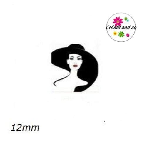 X2 cabochons carrés visage femme 12mm